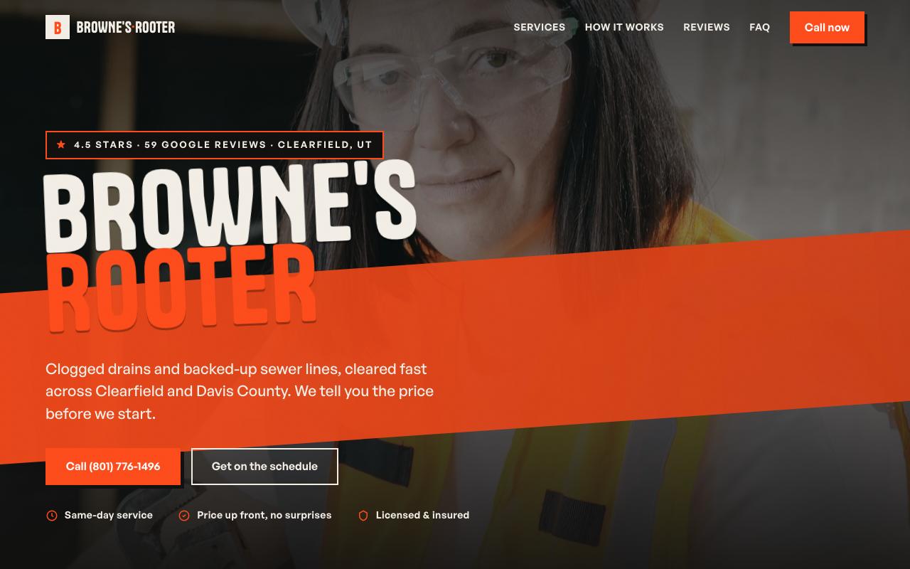 Browne's Rooter website design