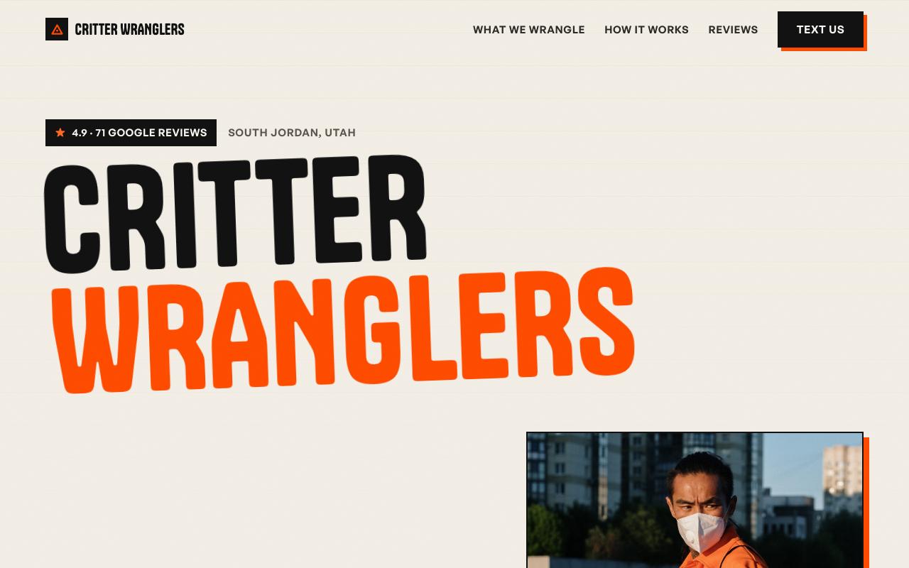 Critter Wranglers website design