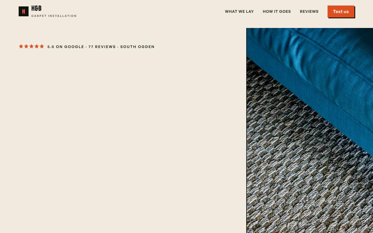 H&B Carpet Installation website design