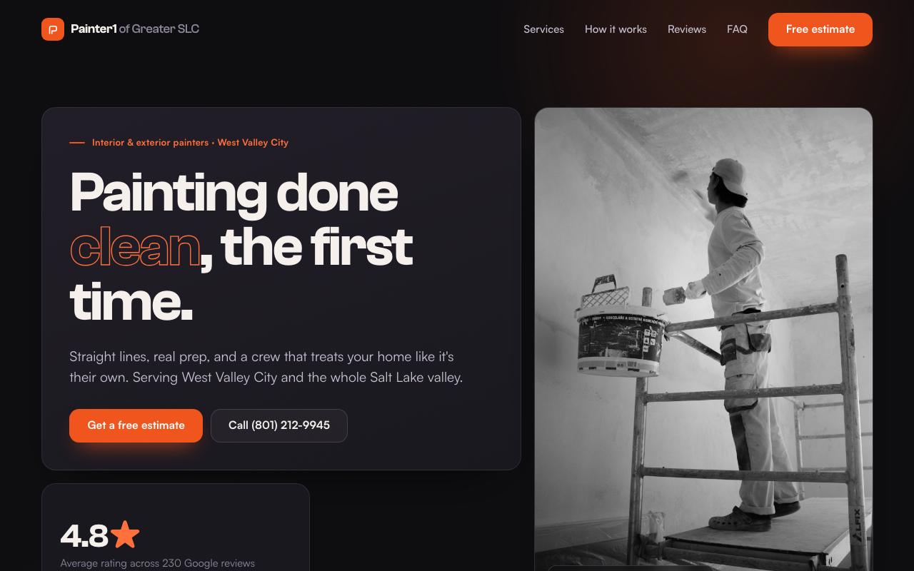 Painter1 of Greater SLC website design