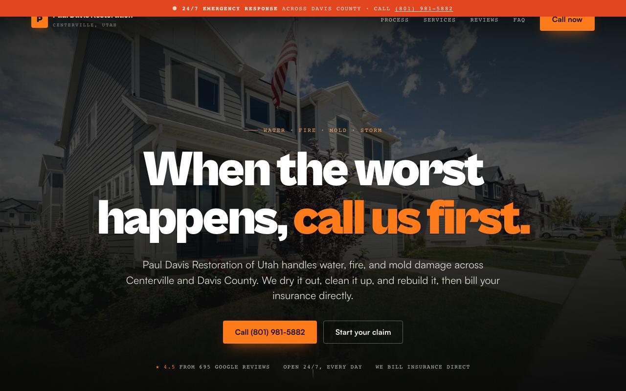 Paul Davis Restoration of Utah - Centerville Office website design