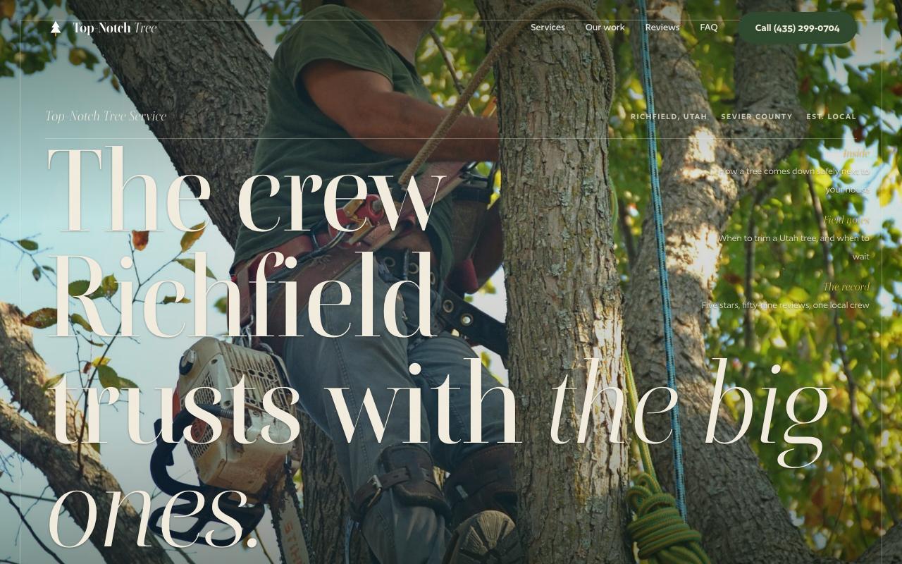 Top-Notch Tree Service website design