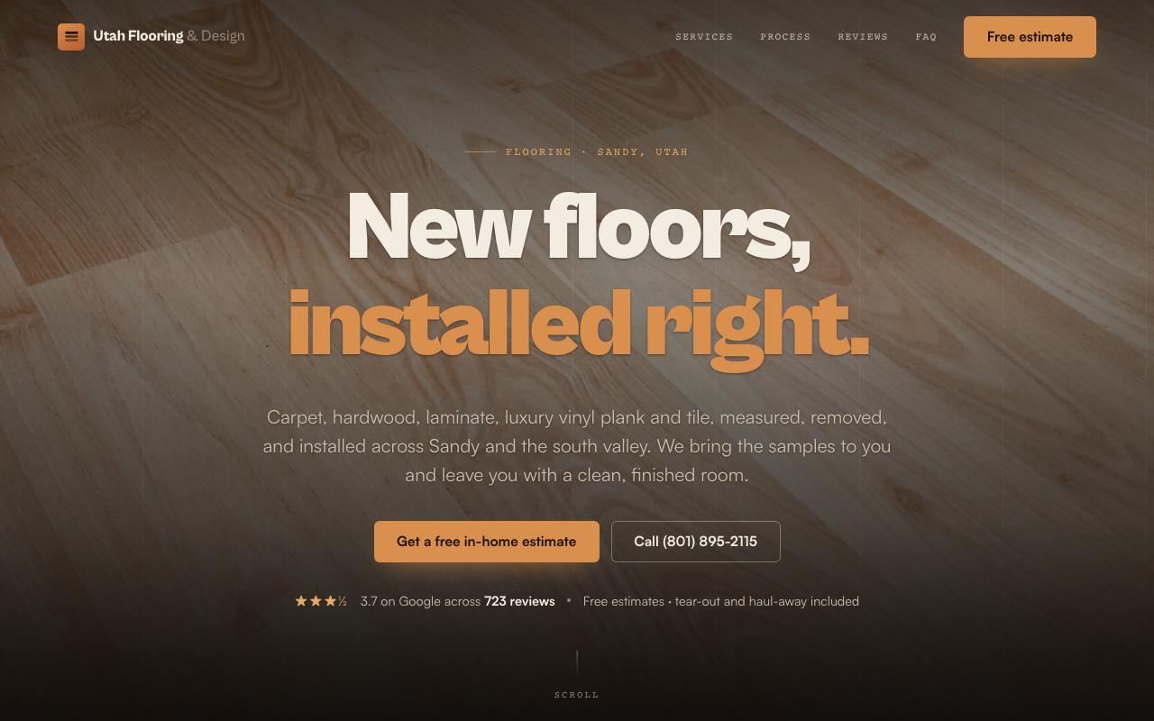 Utah Flooring & Design - Carpet, Hardwood, Laminate, Tile Installation & Replacement website design