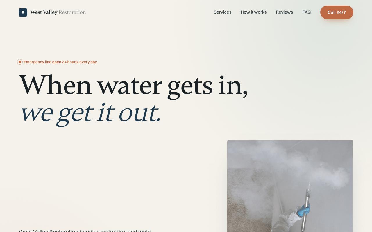 West Valley Restoration website design
